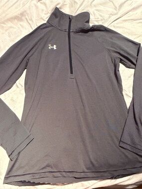Under armour heatgear loose micro stripe 1/4 quarter long sleeve shirt
